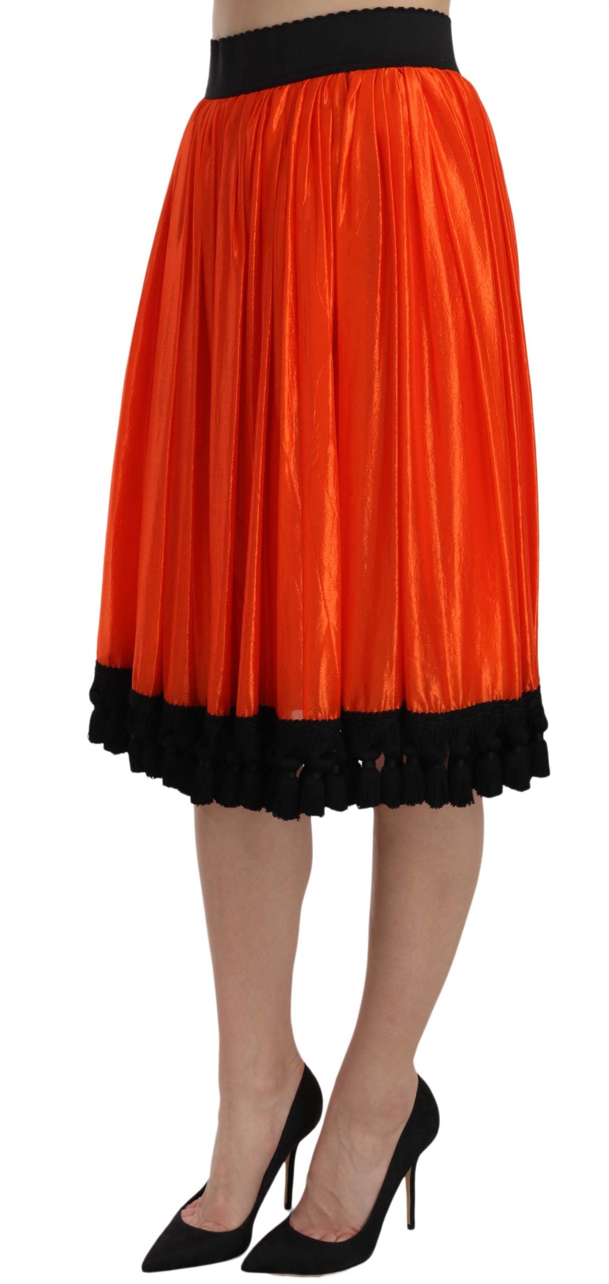 Jupe orange taille haute longueur genou Dolce & Gabbana