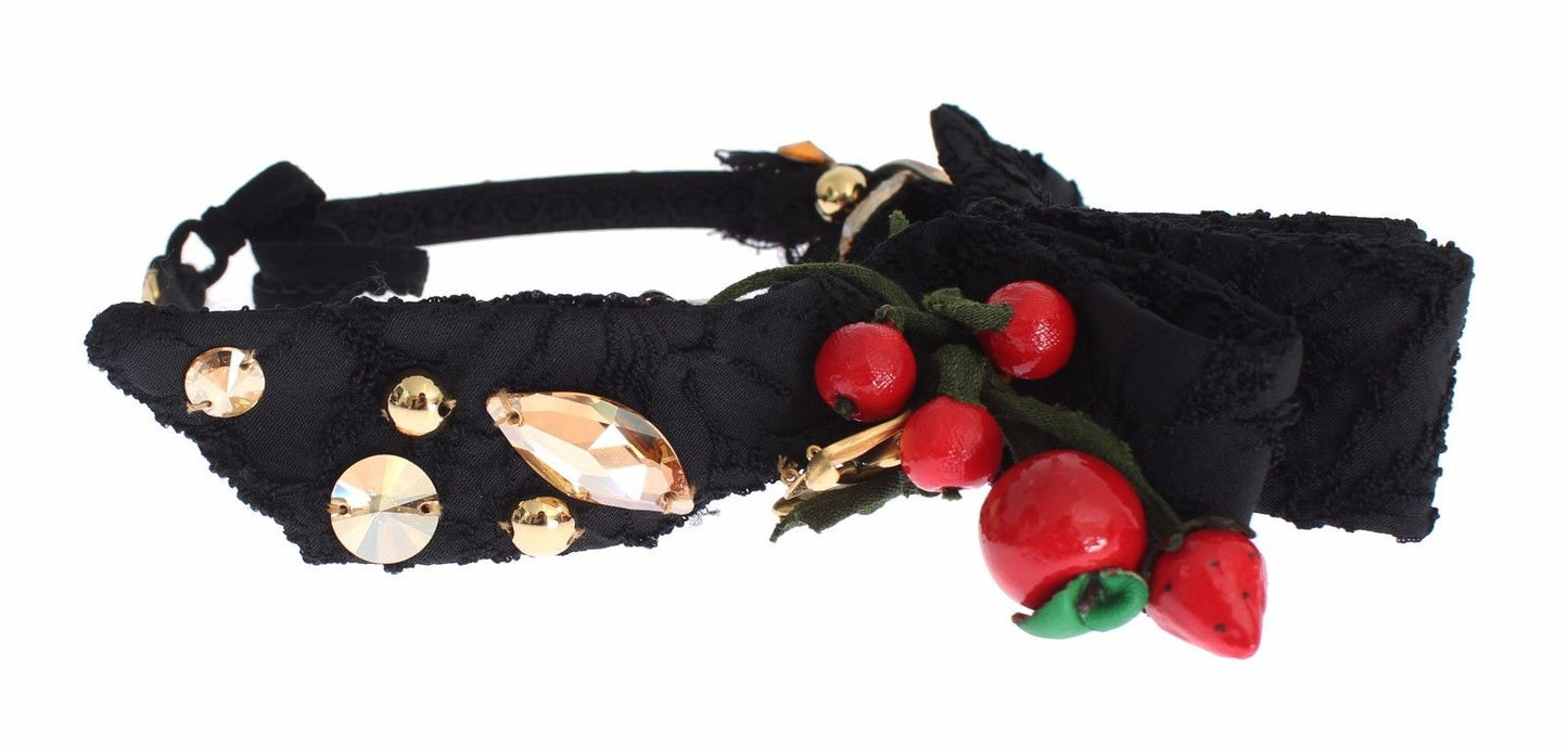 Serre-tête Tiare Dolce & Gabbana Fruits Rouges Cristal Nœud