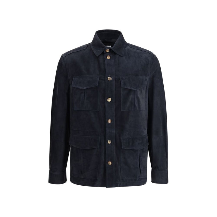 Veste-chemise en cuir suédé Brunello Cucinelli