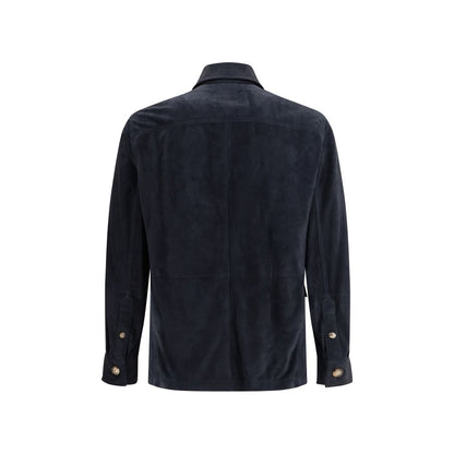 Veste-chemise en cuir suédé Brunello Cucinelli