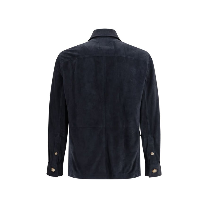 Veste-chemise en cuir suédé Brunello Cucinelli