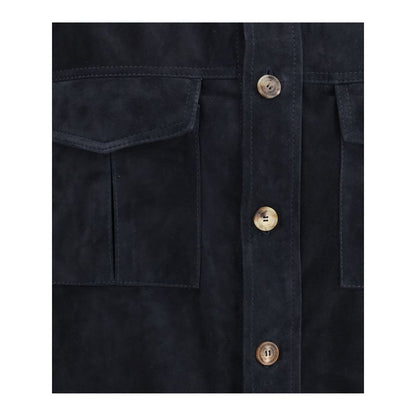 Veste-chemise en cuir suédé Brunello Cucinelli
