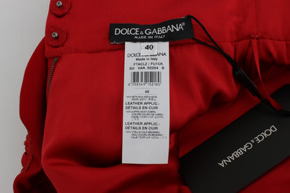 Shorts Sicily Dolce & Gabbana en soie rouge à imprimé roses