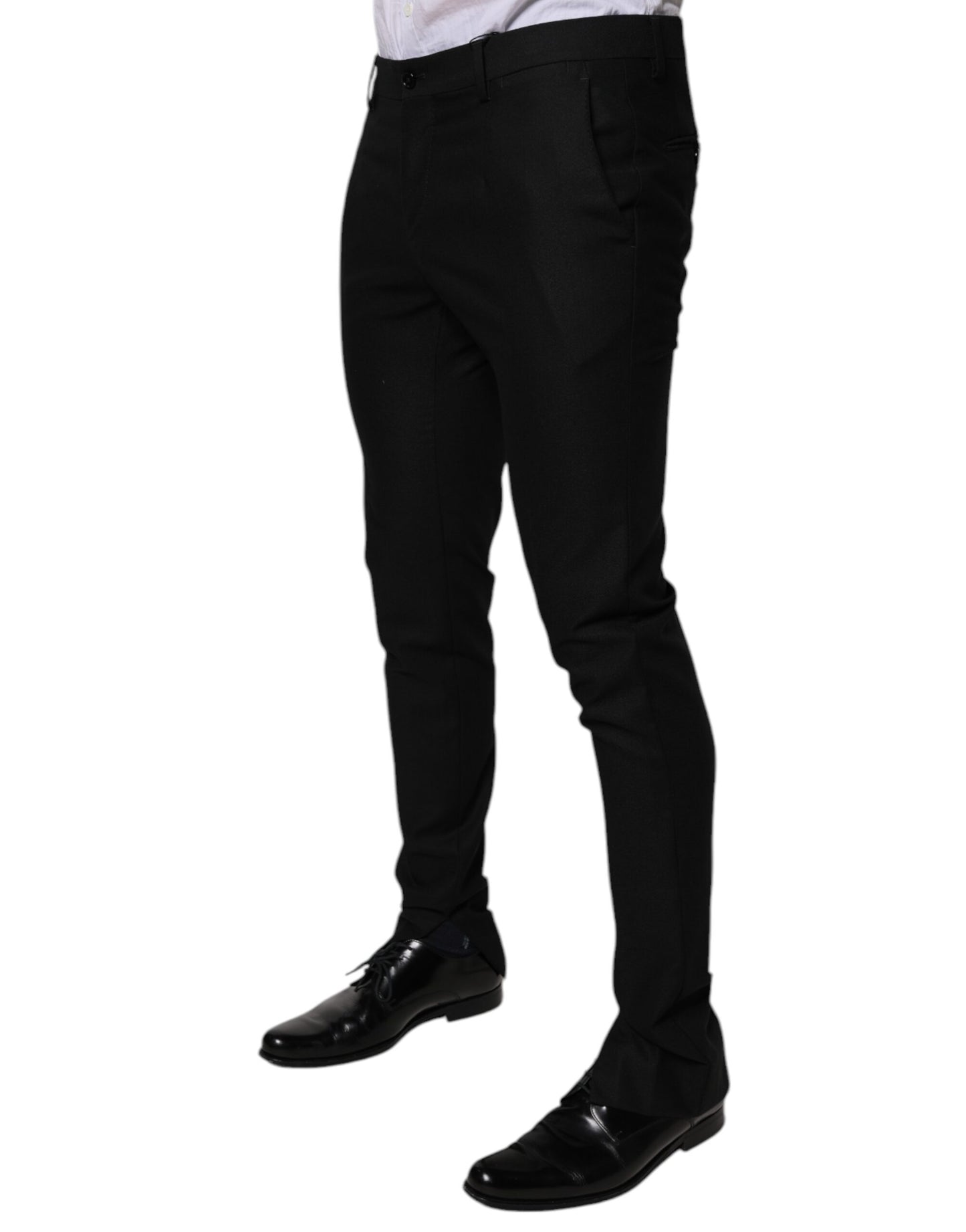Dolce & Gabbana Pantalones de Vestir Formales de Lana Virgen Negros Skinny para Hombre