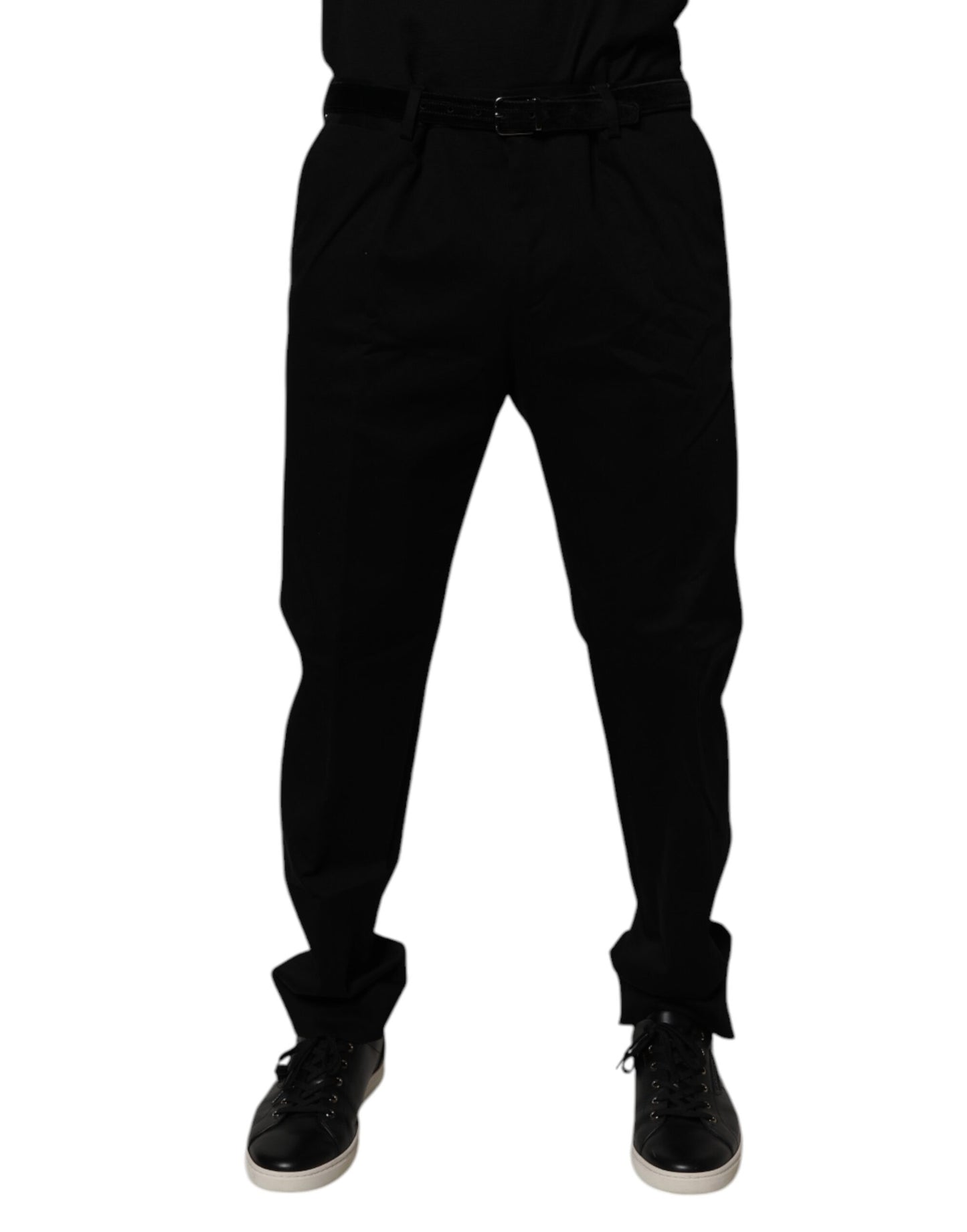 Pantalon de cérémonie slim noir en coton pour homme Dolce & Gabbana