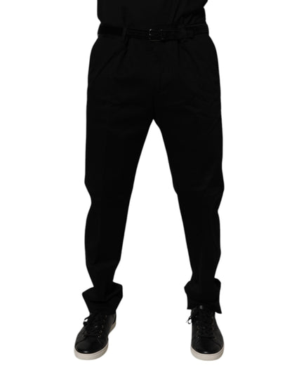 Pantalon de cérémonie slim noir en coton pour homme Dolce & Gabbana