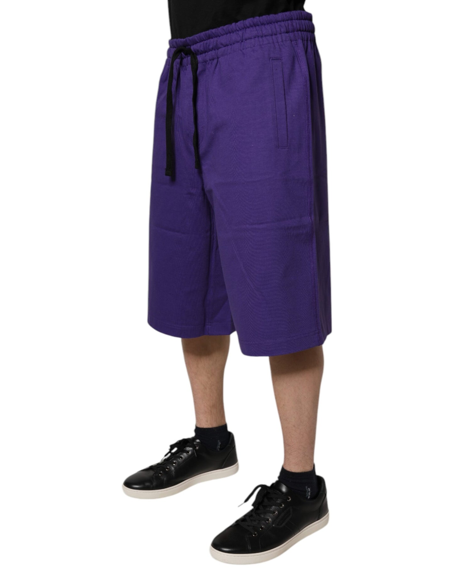 Dolce & Gabbana Short en molleton de coton violet pour homme