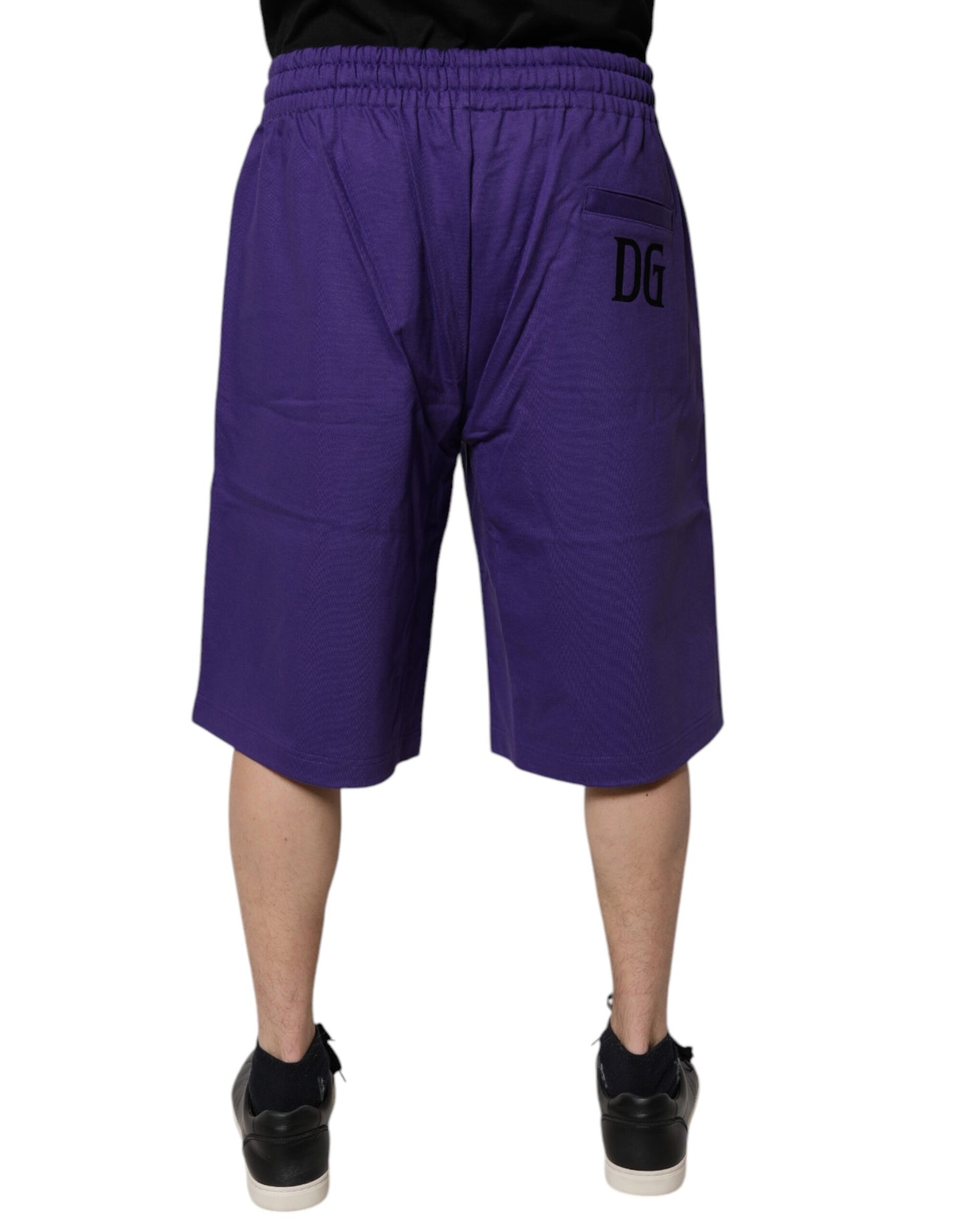 Dolce & Gabbana Short en molleton de coton violet pour homme