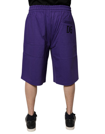Dolce & Gabbana Short en molleton de coton violet pour homme