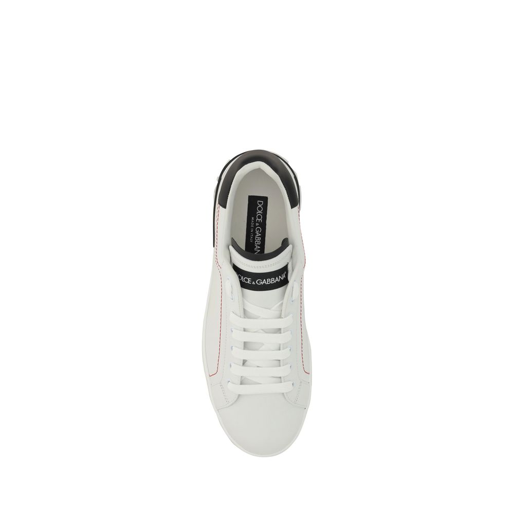 Baskets basses Dolce & Gabbana en cuir de veau blanc Bos Taurus