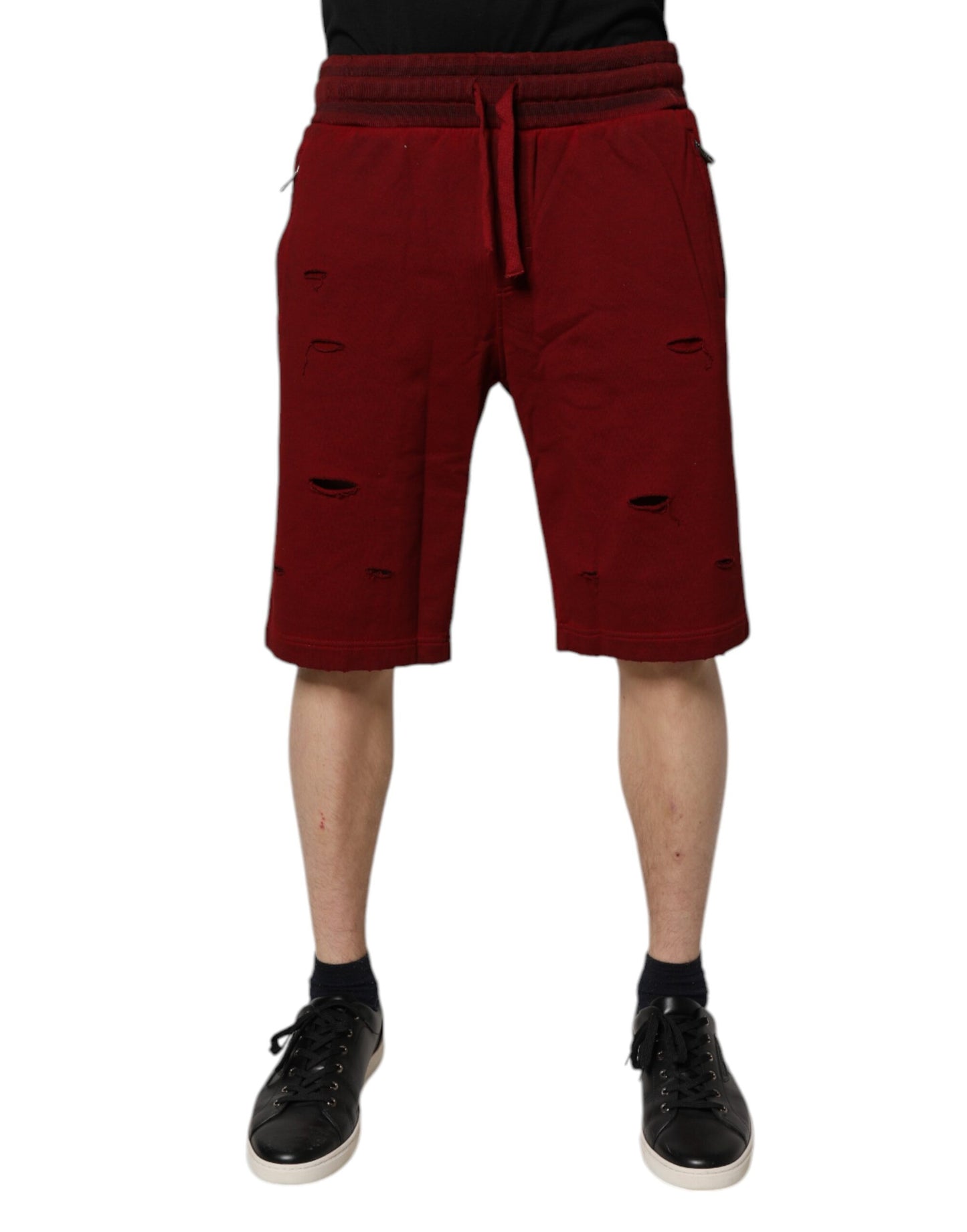 Shorts de sport bermuda en coton bordeaux Dolce & Gabbana pour homme