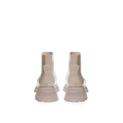 Alexander McQueen Beige Leather Chelsea Boots