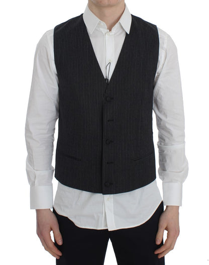 Gilet de costume rayé gris Dolce & Gabbana