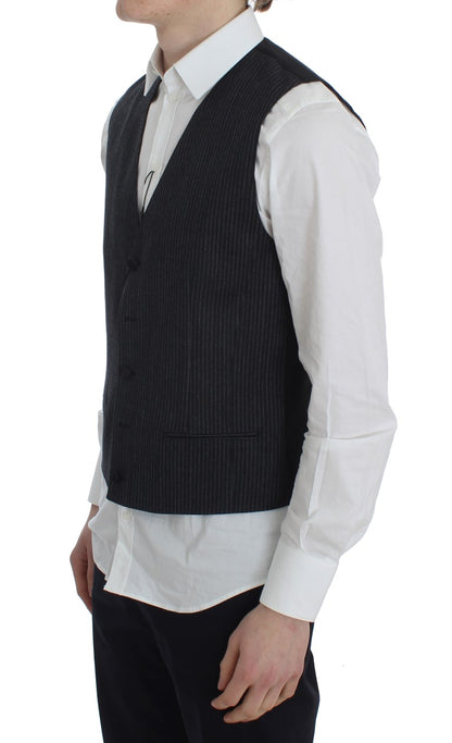 Gilet de costume rayé gris Dolce & Gabbana