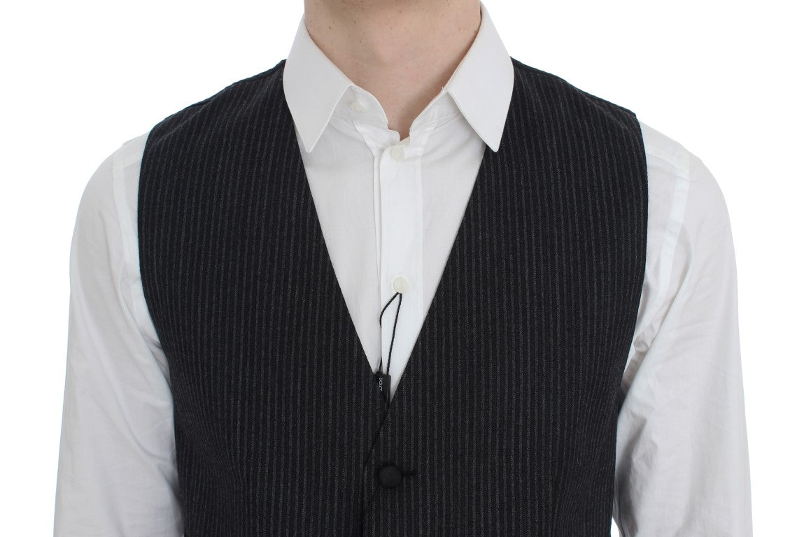 Gilet de costume rayé gris Dolce & Gabbana