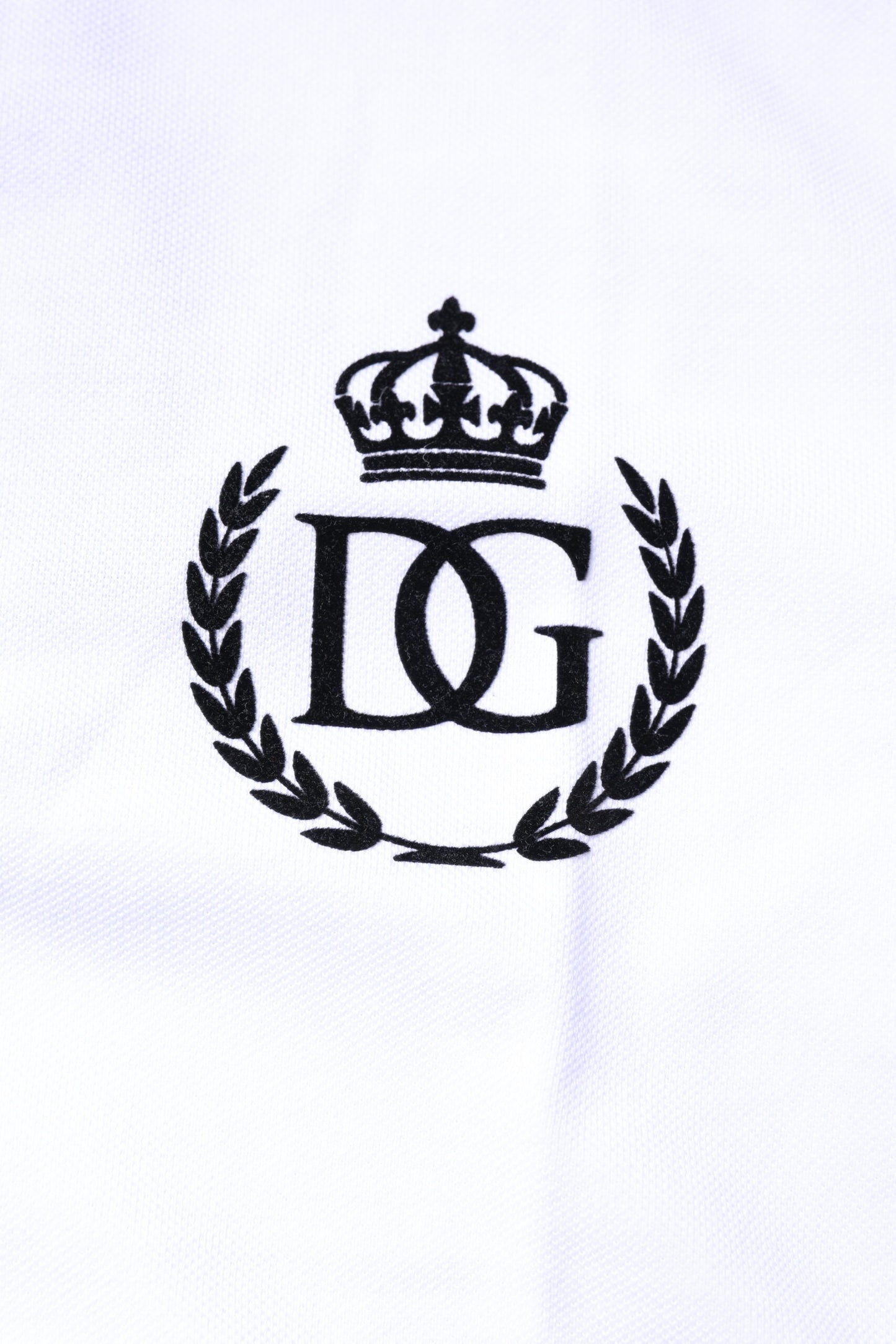 T-shirt polo Dolce & Gabbana en coton blanc avec col couronné pour homme