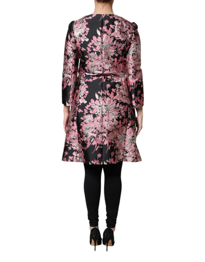Manteau Trench Dolce & Gabbana Rose Noir Brocart Floral