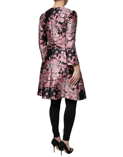 Manteau Trench Dolce & Gabbana Rose Noir Brocart Floral