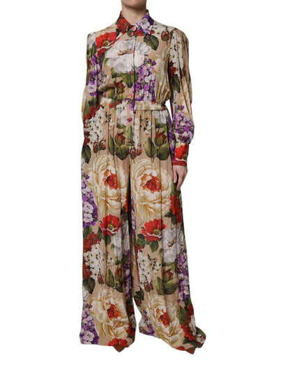 Robe-combinaison pantalon large multicolore à imprimé floral Dolce & Gabbana