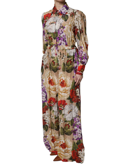 Robe-combinaison pantalon large multicolore à imprimé floral Dolce & Gabbana