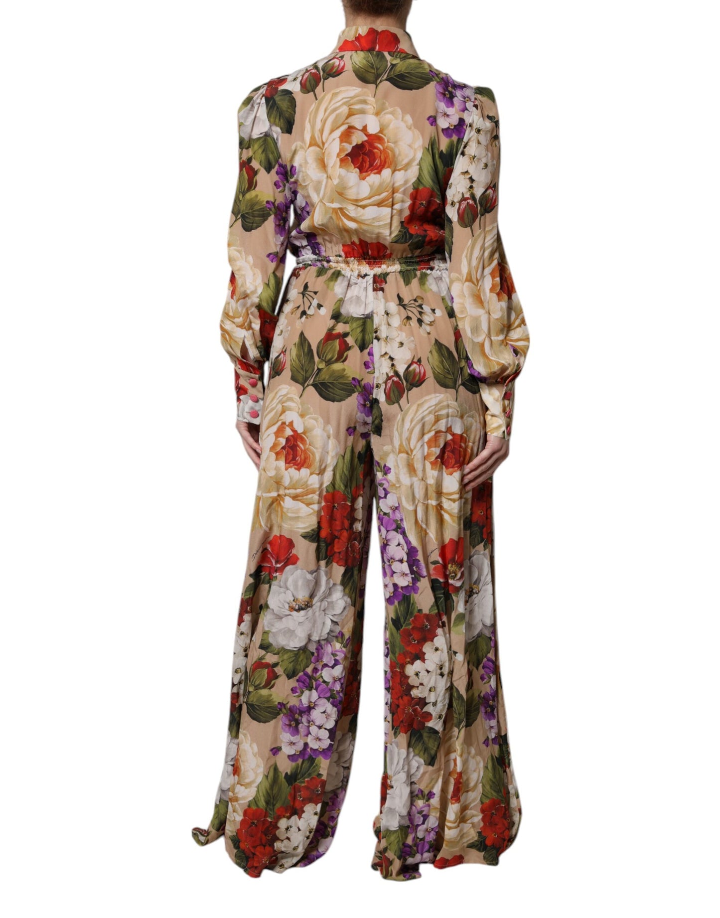 Robe-combinaison pantalon large multicolore à imprimé floral Dolce & Gabbana