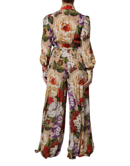 Robe-combinaison pantalon large multicolore à imprimé floral Dolce & Gabbana