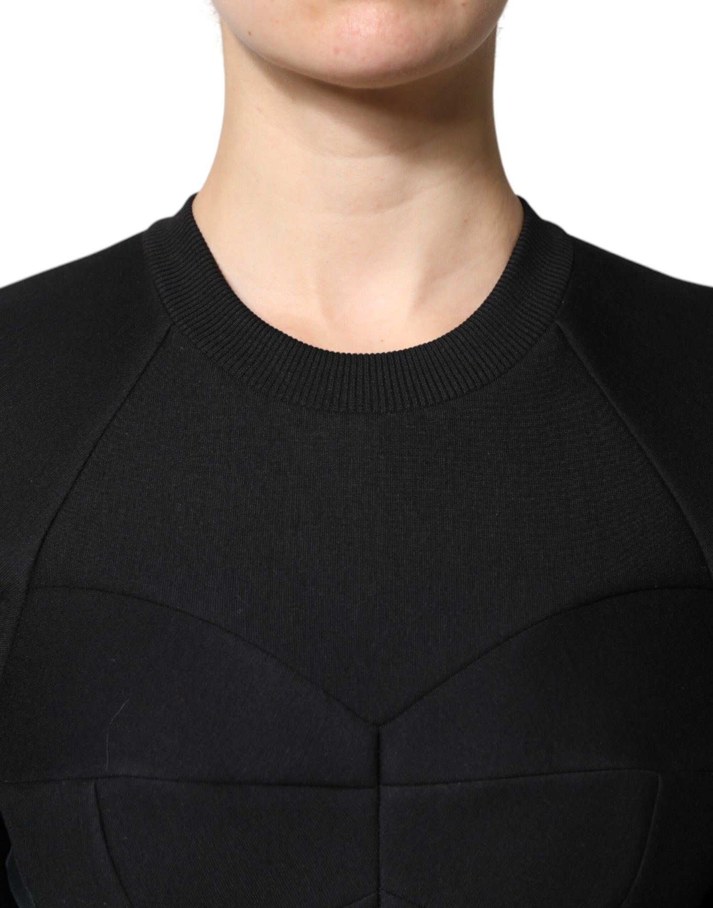 Minivestido Dolce & Gabbana negro de algodón de manga larga acampanado