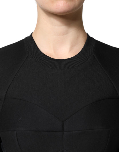Minivestido Dolce & Gabbana negro de algodón de manga larga acampanado