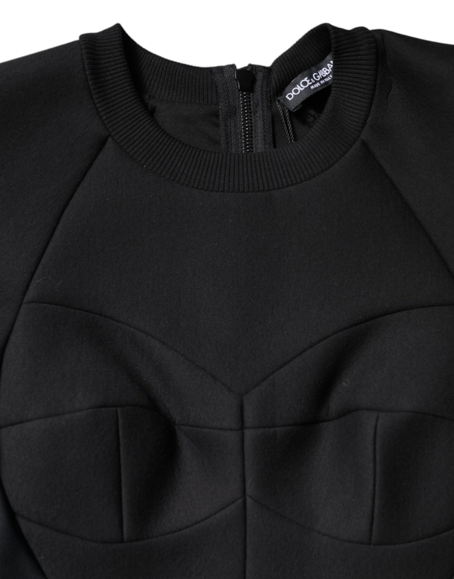 Minivestido Dolce & Gabbana negro de algodón de manga larga acampanado
