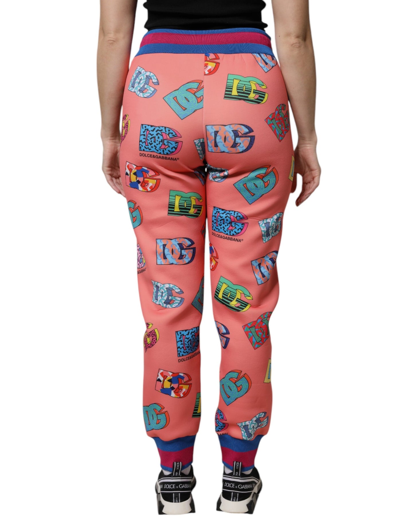 Pantalon de jogging Dolce & Gabbana rose à monogramme logo