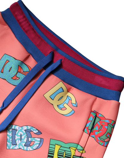 Pantalon de jogging Dolce & Gabbana rose à monogramme logo