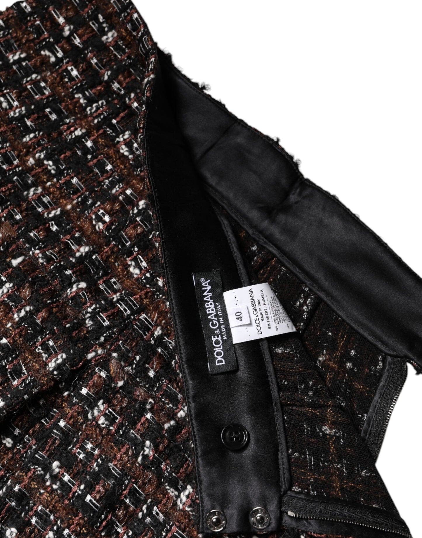 Mini-jupe en tweed écossais multicolore taille haute Dolce & Gabbana