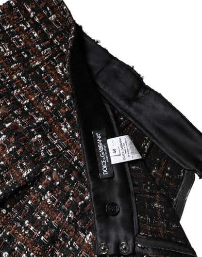 Mini-jupe en tweed écossais multicolore taille haute Dolce & Gabbana