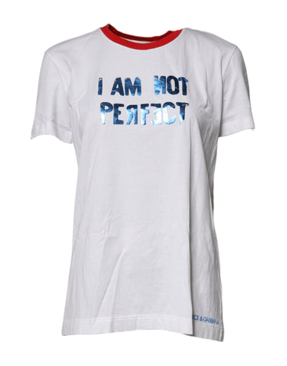 T-shirt Dolce & Gabbana en coton blanc à col rond et imprimé graphique
