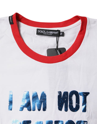T-shirt Dolce & Gabbana en coton blanc à col rond et imprimé graphique
