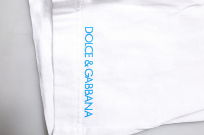 T-shirt Dolce & Gabbana en coton blanc à col rond et imprimé graphique