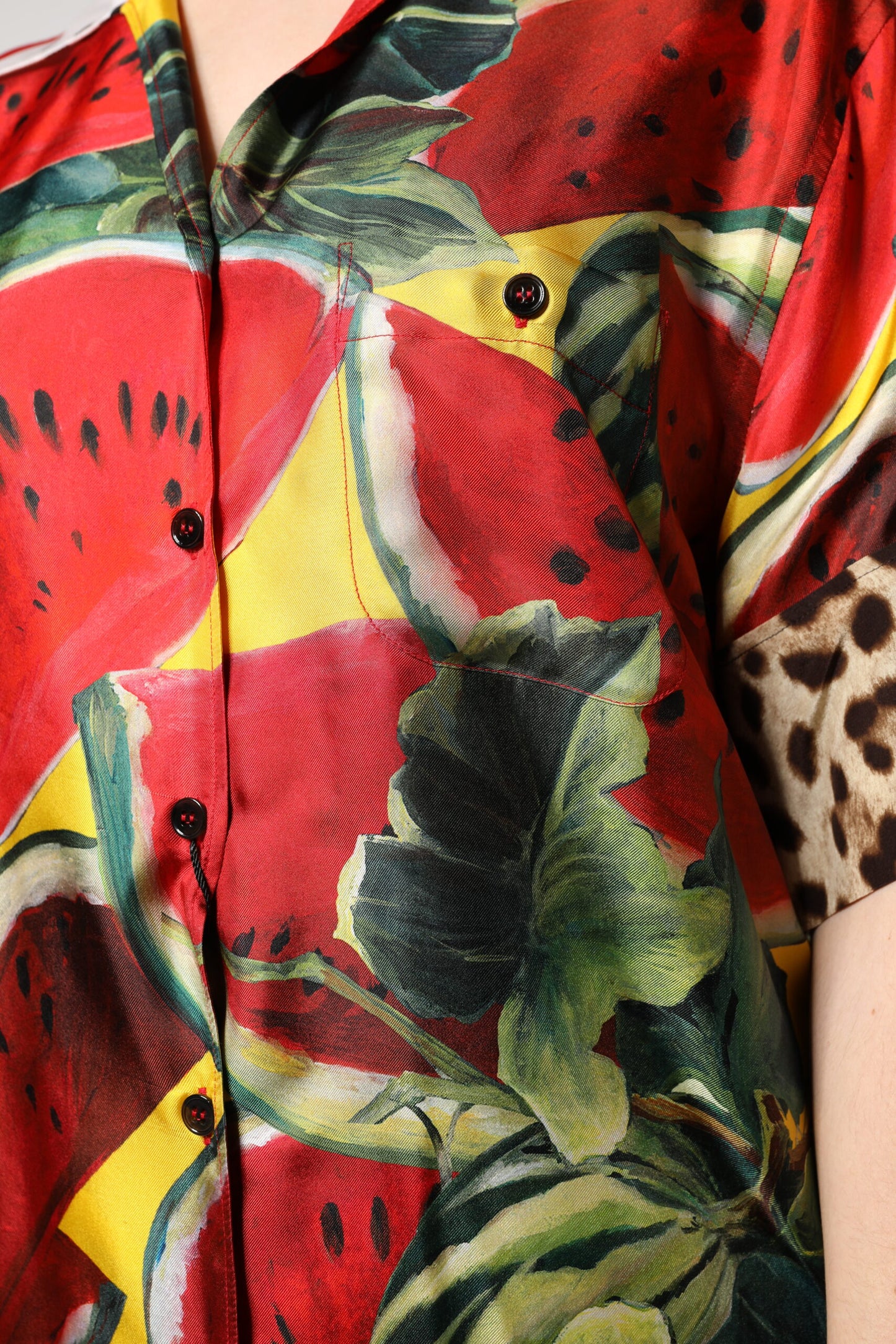 Top de camisa con cuello Dolce & Gabbana de sandía multicolor