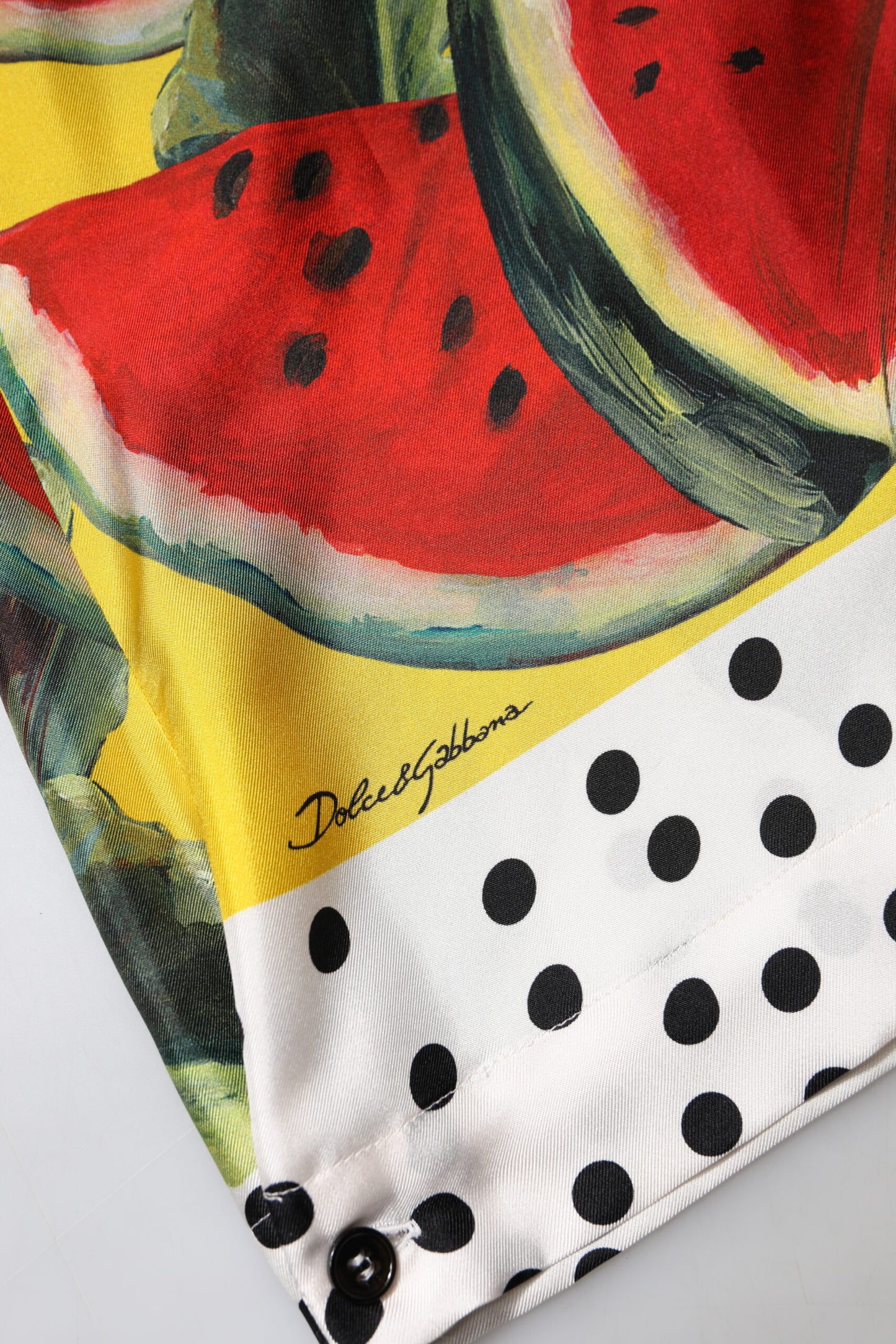 Top de camisa con cuello Dolce & Gabbana de sandía multicolor