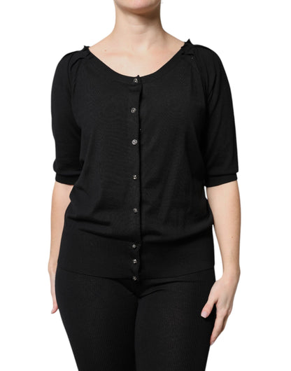 Chemisier Dolce & Gabbana noir à manches courtes et boutons
