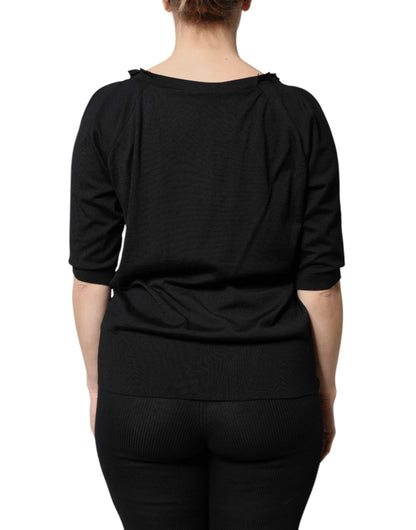 Chemisier Dolce & Gabbana noir à manches courtes et boutons
