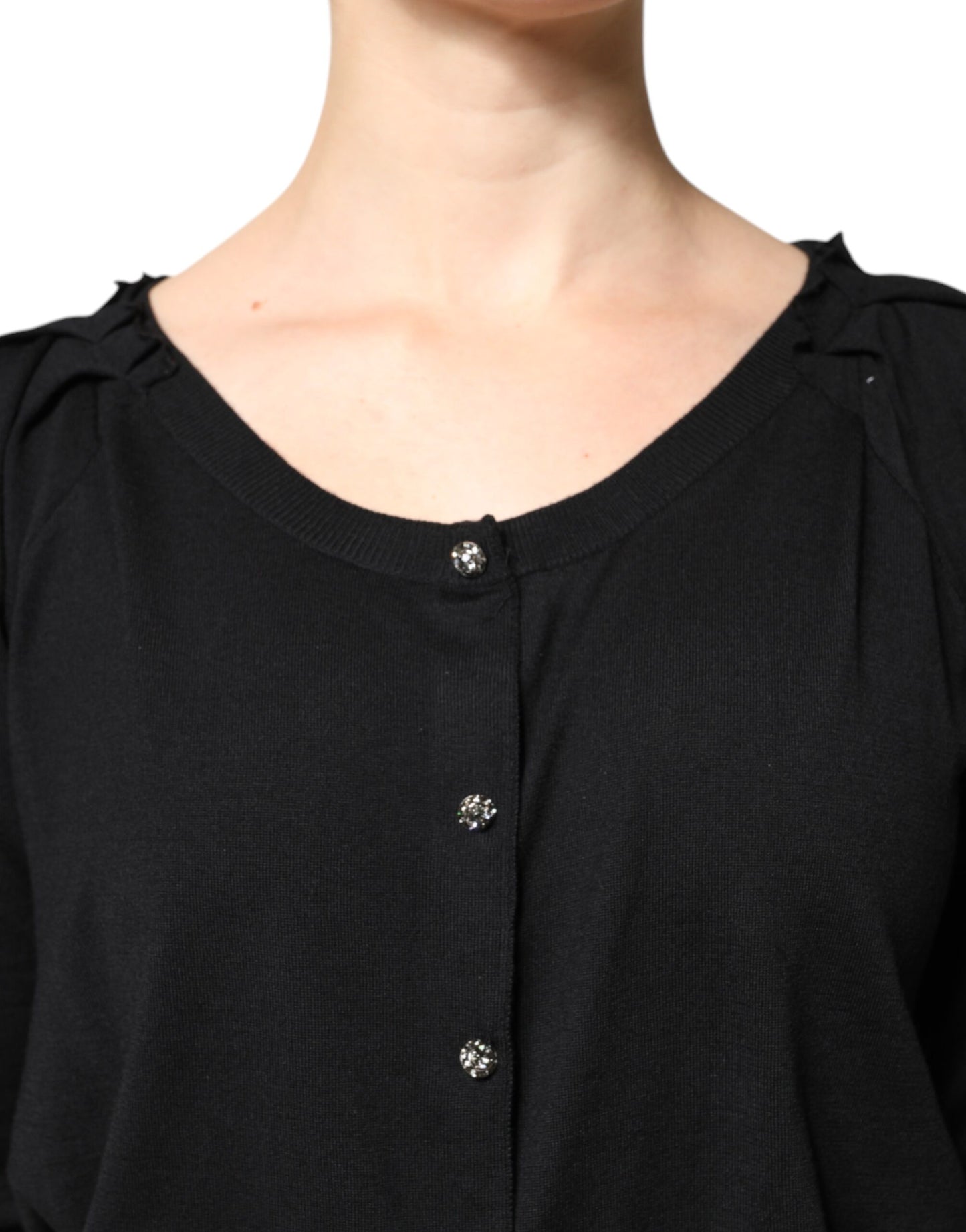 Chemisier Dolce & Gabbana noir à manches courtes et boutons