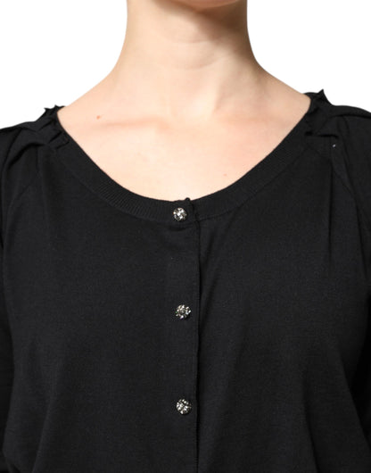 Chemisier Dolce & Gabbana noir à manches courtes et boutons