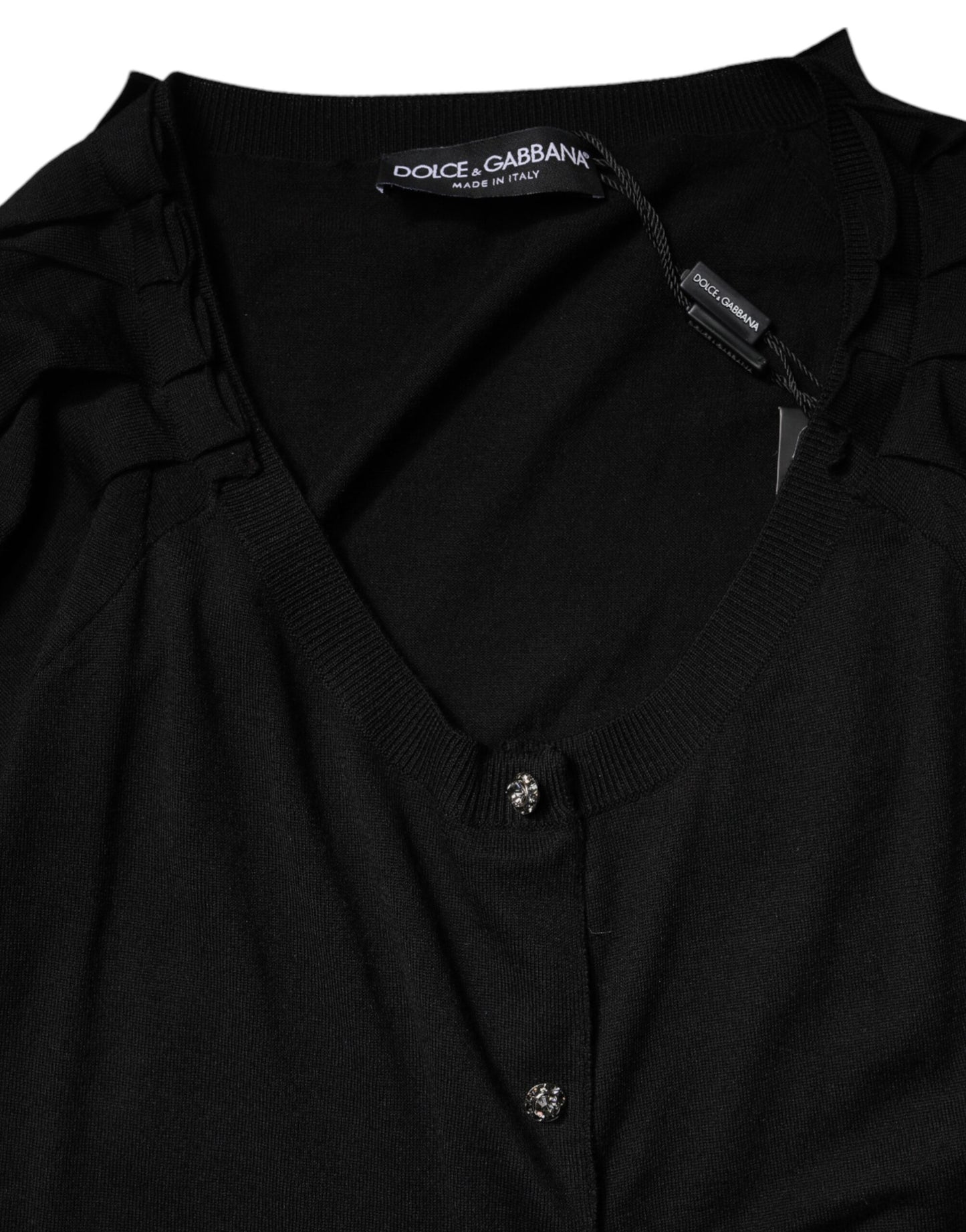 Chemisier Dolce & Gabbana noir à manches courtes et boutons