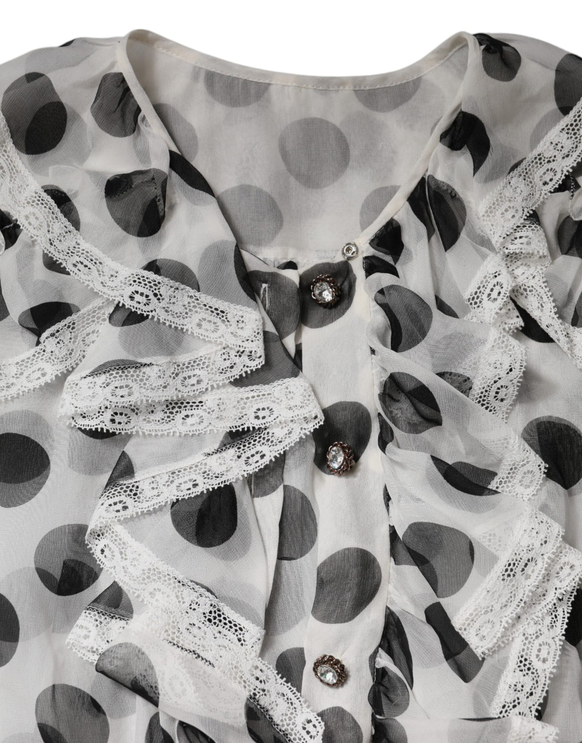 Top sans manches en coton à pois noirs et blancs Dolce & Gabbana