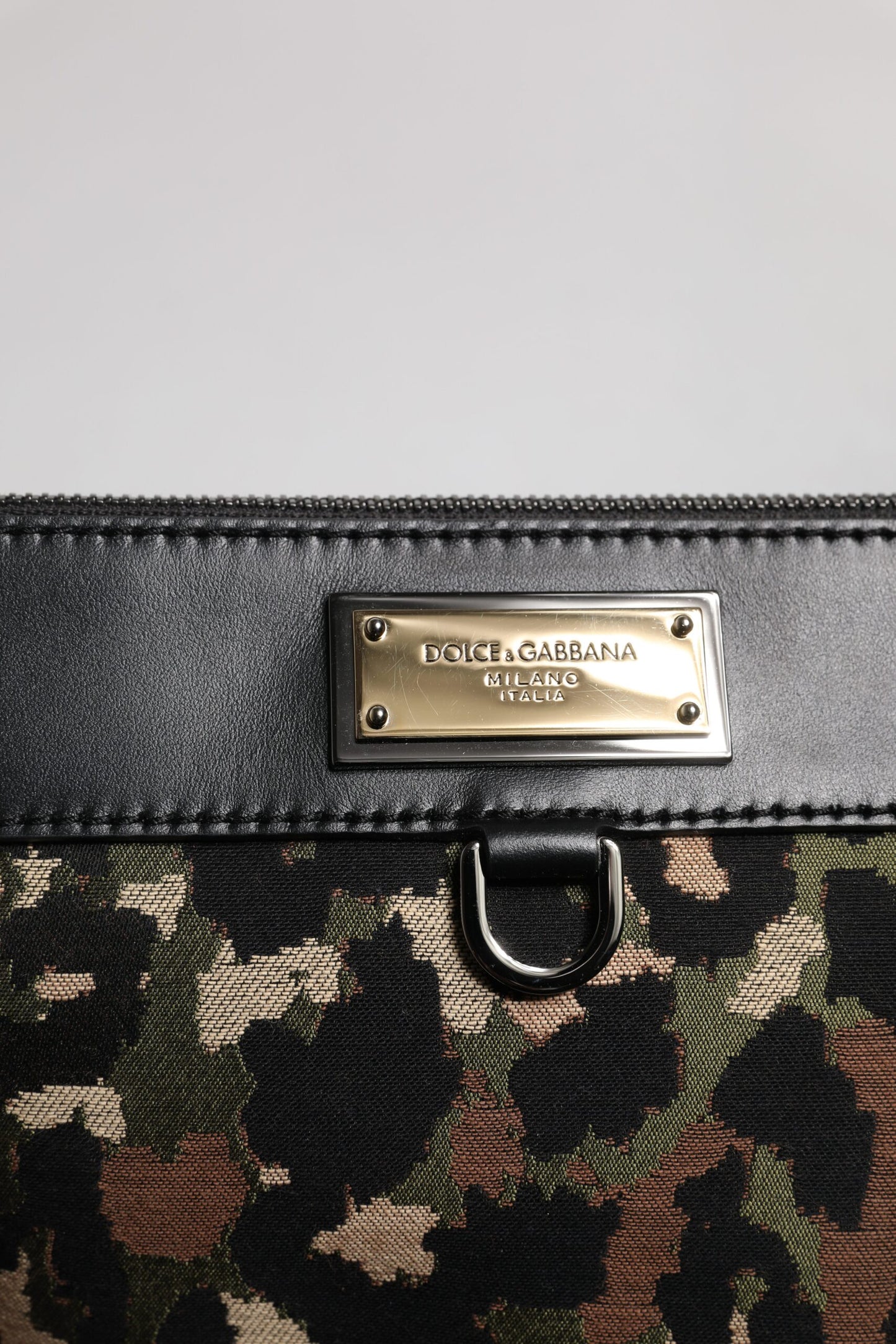 Bolso de mano Dolce & Gabbana con placa de logotipo y estampado de leopardo multicolor en jacquard