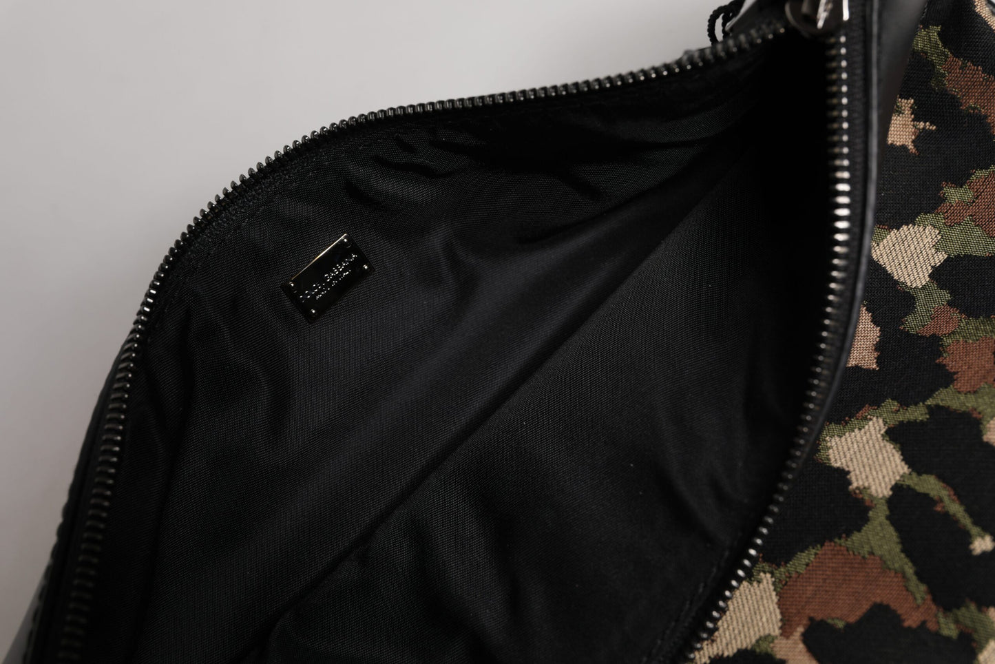 Bolso de mano Dolce & Gabbana con placa de logotipo y estampado de leopardo multicolor en jacquard