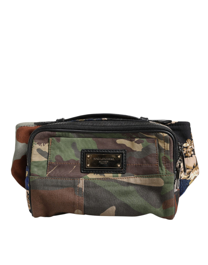 Bolso riñonera Dolce & Gabbana Multicolor Camouflage Patchwork Logo