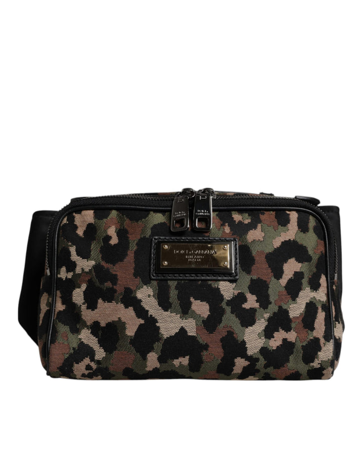 Bolso riñonera Dolce & Gabbana Multicolor Leopard con logo DG