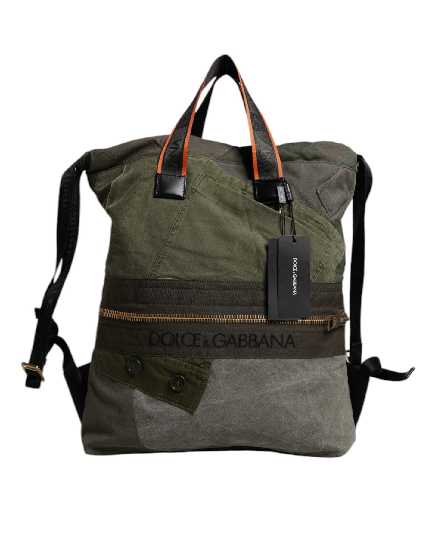 Sac à dos Rucksack patchwork vert militaire Dolce & Gabbana