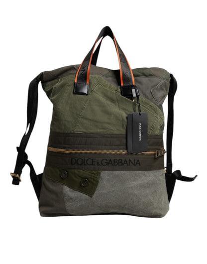 Sac à dos Rucksack patchwork vert militaire Dolce & Gabbana